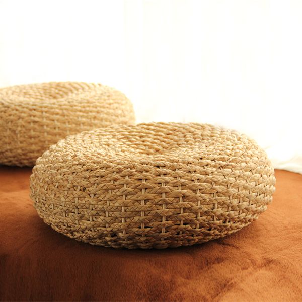 

handmade straw braids meditation cushion yoga japanese seat cushions tatami futon