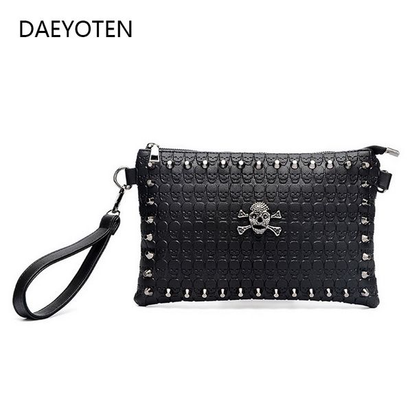 

daeyoten skull rivets luxury handbags women bags designer punk messenger shoulder bag clutch purse ladies hand bags flap zm0102