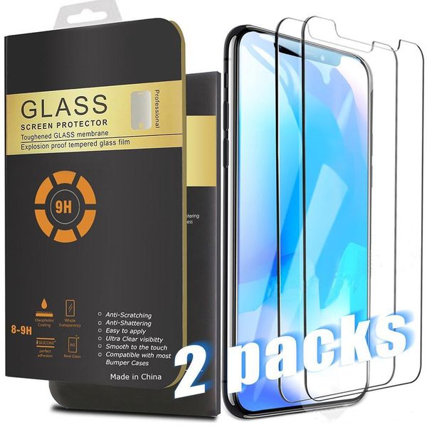 

2 упаковки для 2019 NEW Iphone 11 PRO MAX XR XS MAX 8 7 PLUS X Screen Protector закаленного стекла для Samsung S8 0.26
