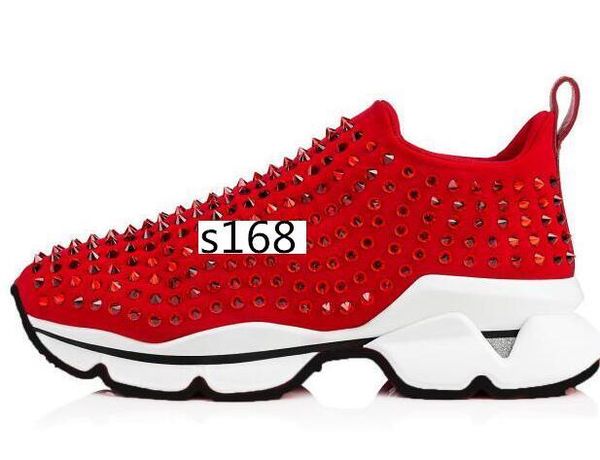 

original box donna flat casual shoes krystal sock trainers luxury red bottom sneakers neoprene men rivet sneaker 8, Black