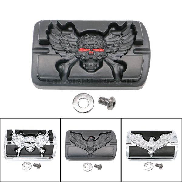 

skull eagle footpegs brake pedal pad cover for dyna fld softail fat boy flstf flst touring road king flhr electra glide