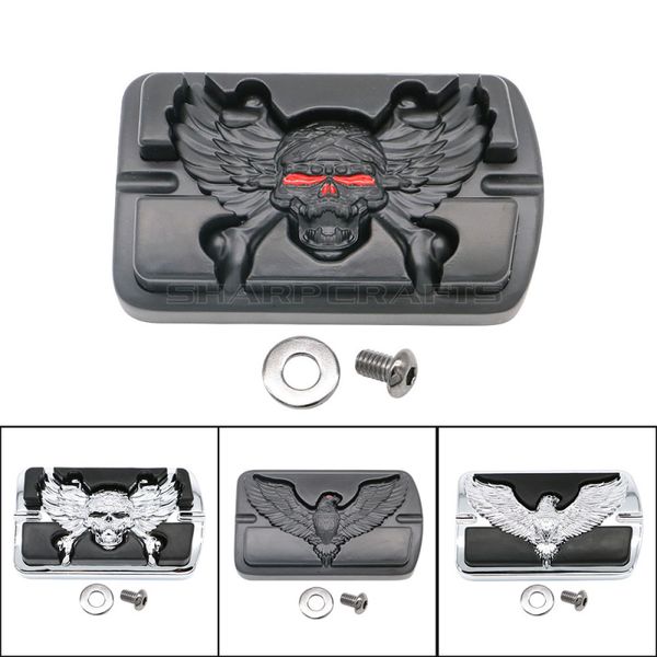 

skull eagle footpegs brake pedal pad cover for dyna fld softail fat boy flstf flst touring road king flhr electra glide