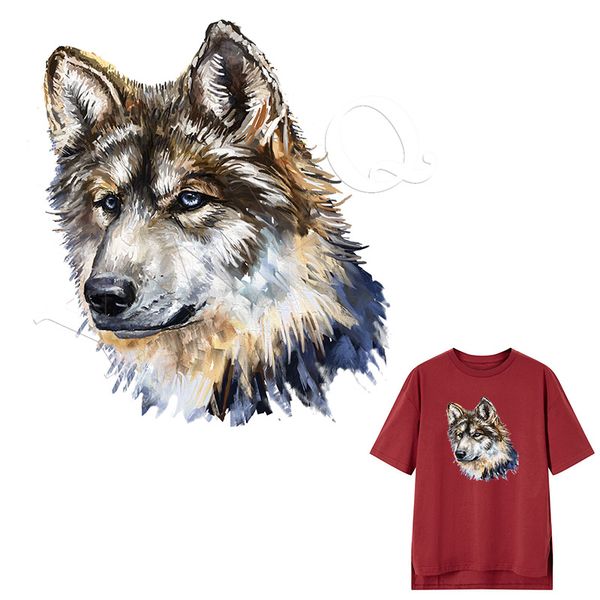 

3d printed wolf patches diy clothes stickers heat transfer iron-on patches for clothing a-level washable badges appliques