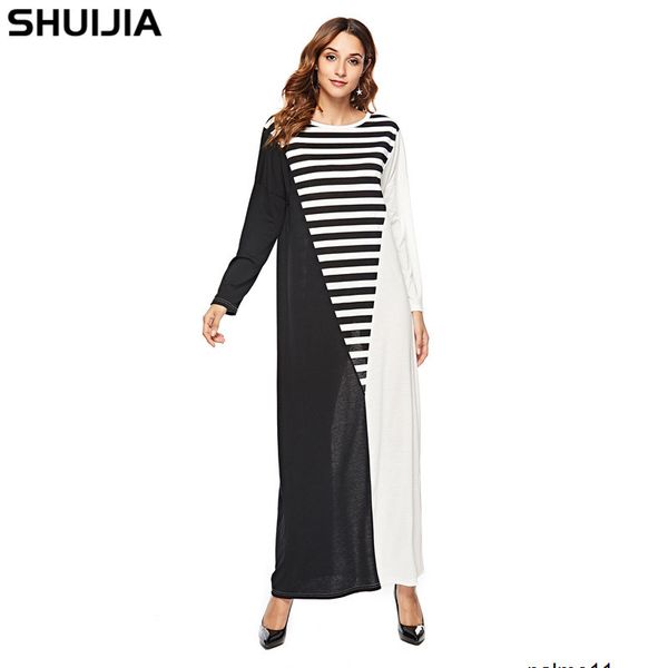 

womens designer stitching color matching dress clothing oqep, Black;gray