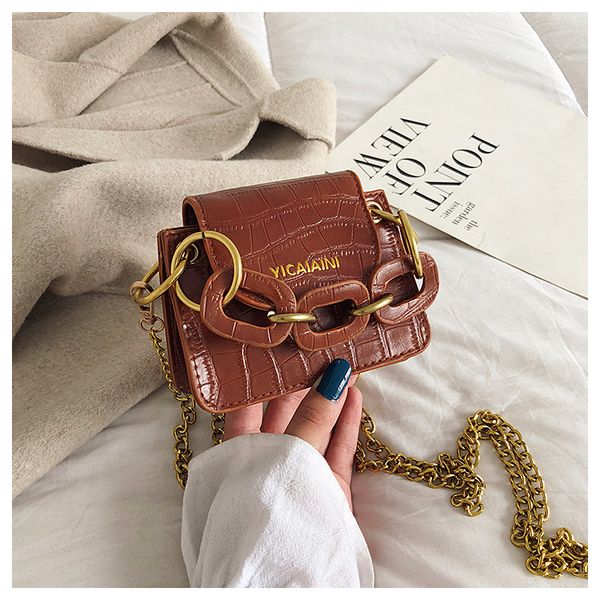 

2019 new personality saddle bag chain shoulder bag shoulder