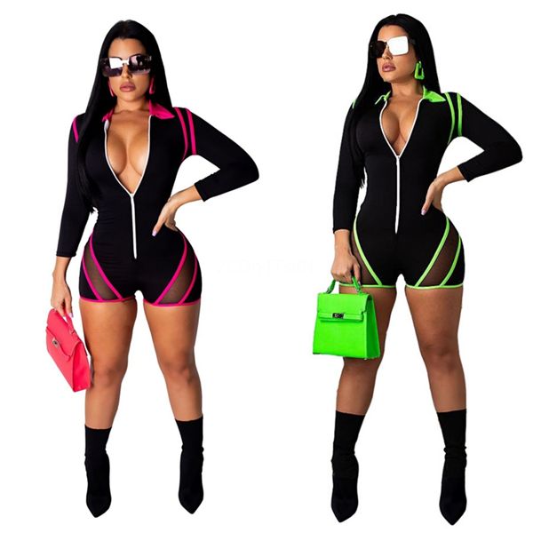 

womens designer sashes jumpsuits fashion loose natural color rompers crew neck long sleeve casual jumpsuits women clothes #81145, Black;white