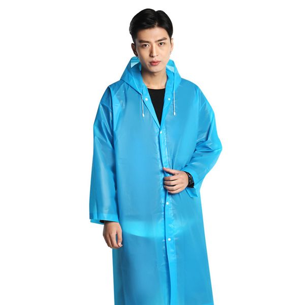 

fashion women men adults eva environment transparent raincoat with hood for rain coat outdoor rainwear waterproof poncho #0523