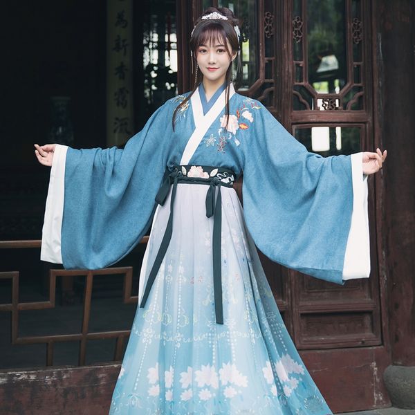 

traditional women tang ming ancient chinese costume embroidery hanfu costume princess dynasty opera china improve hanfu dwy2795, Black;red