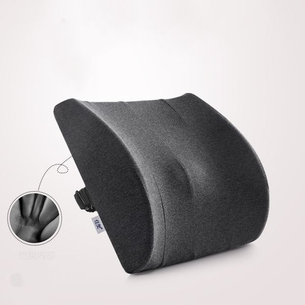 

ergonomic design back pillow bamboo charcoal memory foam antibacterial anti-mite relief the pain care lumbar spine waist pillow