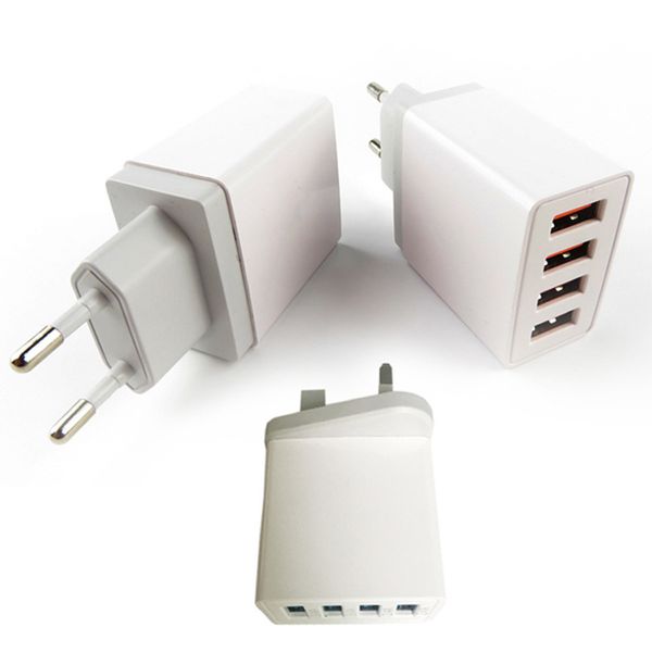 

4 ports quick charge white fast charger travel chargering mini 4 usb direct charger for iphone samsung adapter eu/us/uk plug sale