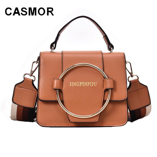 

casmor 2018 luxury handbags women bags brand designer crossbody messenger bags female small bag metal ring shoulder