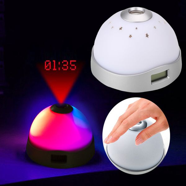 

color-changing sky star projector led night light lamp home digital alarm clock