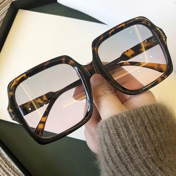 

oversize square sunglasses for women 2020 fashion vintage black brown sun glasses men retro rivet eyewear female gradient shades