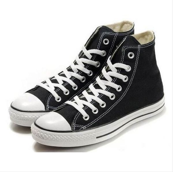 

2019 dorp shipping new 35-46 high-women's men's canvas running shoes 13 colors laced up casual shoes sneaker shoes, Black