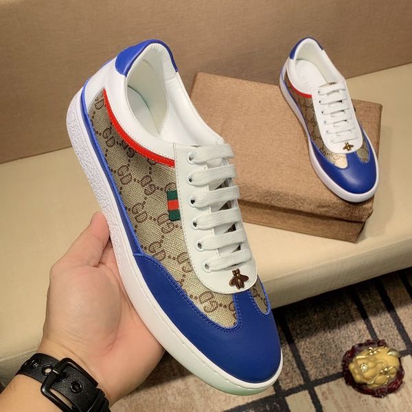 

2020 fd luxury designer sneakers shoes leather gift men's racer sports casual designer sneakers wagh, Black