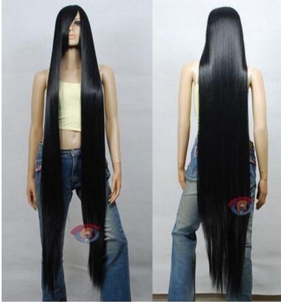 

new wig extra long black cosplay wig high temp - cosplaydna wigs 150cm