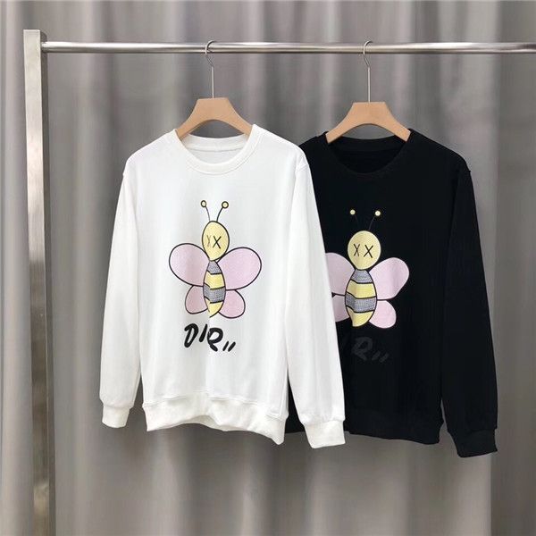 

19aw luxurious brands design d letter hoodie long sleeve crewneck sweater sweatshirt fashion bee print pullover hoodie outdoor sweatshirt, Gray;blue