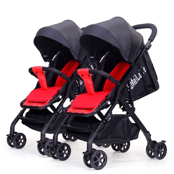 

2019 separable twins baby stroller sitting lying folding two seat twins stroller double seat baby buggy