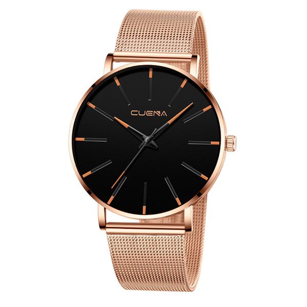 

cuena men watches luxury quartz stainless steel dial casual watch for man watch mens creative mens wristwatches, Slivery;brown