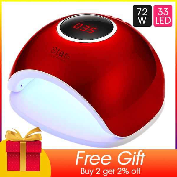 

rohwxy 72w sun x5 led uv lamp for nails dryer ice lamp for manicure gel nail sun light curing gel varnish manicure