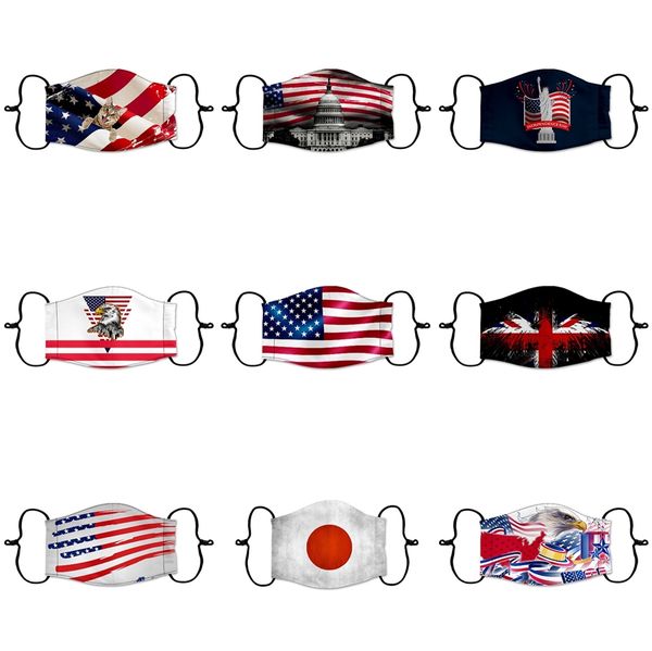 

2020 new washable elastic mascherine mouth masks camo print designer 4 layer earloop dust filtrition face mask for man woman #437