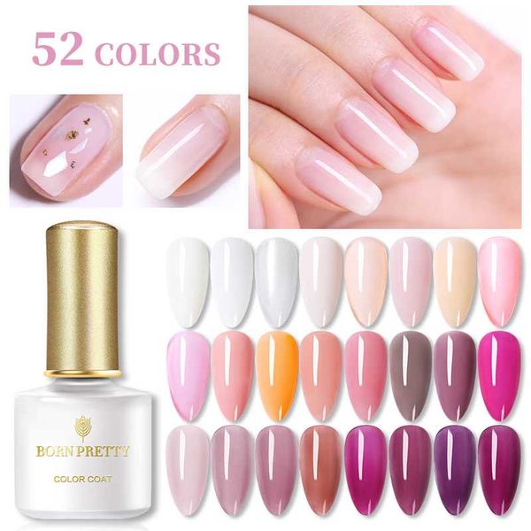 

nail gel born pretty opal jelly polish 52 colors 6ml pink soak off uv base coat no wipe cat eye art varnish, Red;pink
