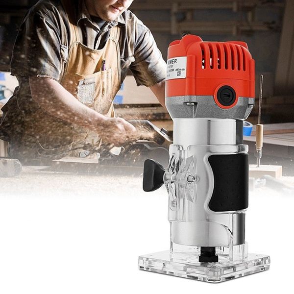 

620w electric laminate edge trimmer mini wood router 6.35mm collet carving machine carpentry woodworking power tools