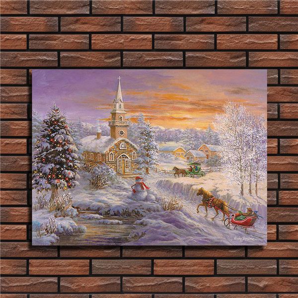 Winter Wonderland Decorations Hd Printing Snow Scene Mountain