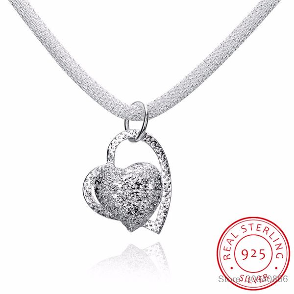 

lekani 2018 vintage bijoux luxury love heart chain statement pendant necklace 925 sterling silver fine jewelry accessories woman