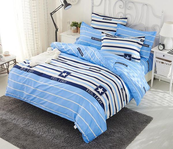 

colorful 4 pcs bedding set striped cartoon pattern duvet cover set bed sheet with pillowcase for children