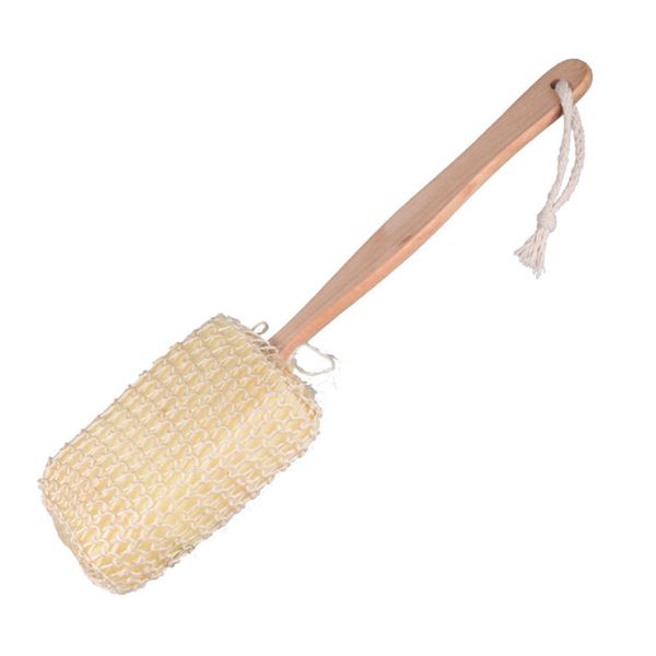 

1pc exfoliating bath brush scrubber sponge for bathroom shower bathing body brush natural sisal long handled