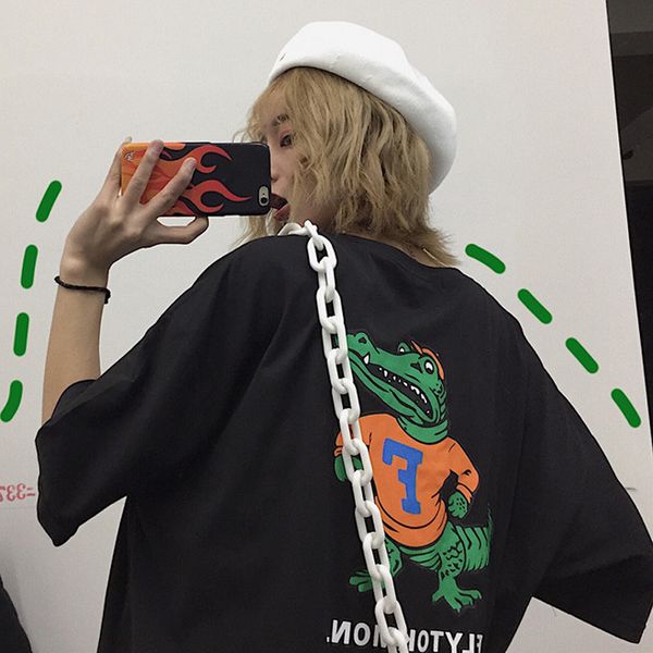 

yougeman harajuku streetwear hip hop t-shirt for women clothing 2019 summer korean ulzzang short sleeve tshirt female tees, White