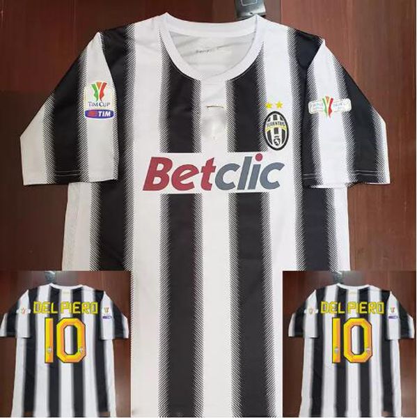 

2011 12 del piero retro soccer jersey vintage 11 12 italia calcio maglia pirlo football shirts alessandro retire final match camiseta, Black;gray