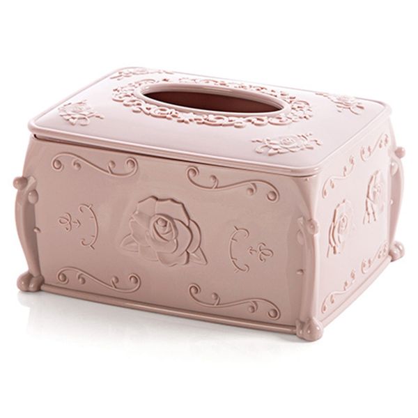 

plastic tissue box cover napkin storage box living room organizer car paper holder napkin container pink, Pink;blue