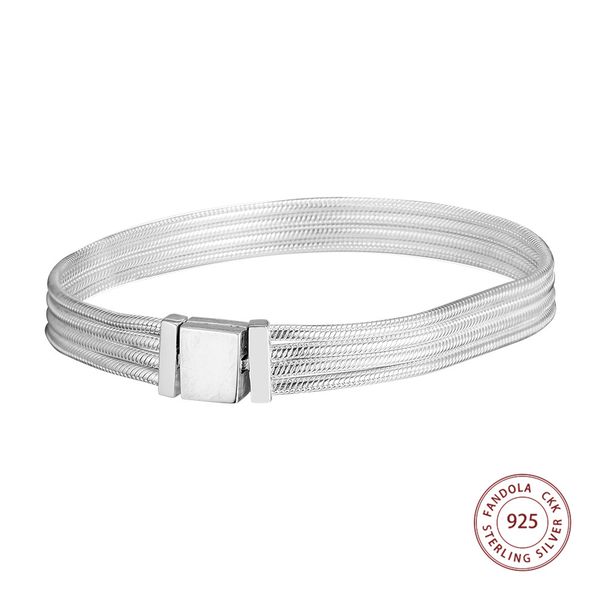 

ckk reflexions multi snake chain bracelets argent 925 sterling silver bracelets for women fit diy charm jewelry, Golden;silver