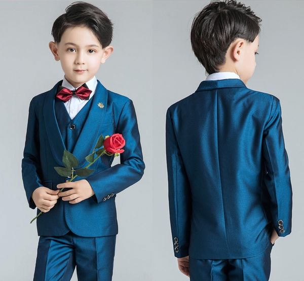 

2020 boys formal occasiontuxedos notch lapel two button center vent kids wedding tuxedos child suit custom elegant children' boy suit, Black