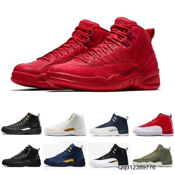 

41-47 winterized cny gym red 12 xii 12s men basketball athletic shoes bordeaux playoffs high white wings french blue sports sneakers