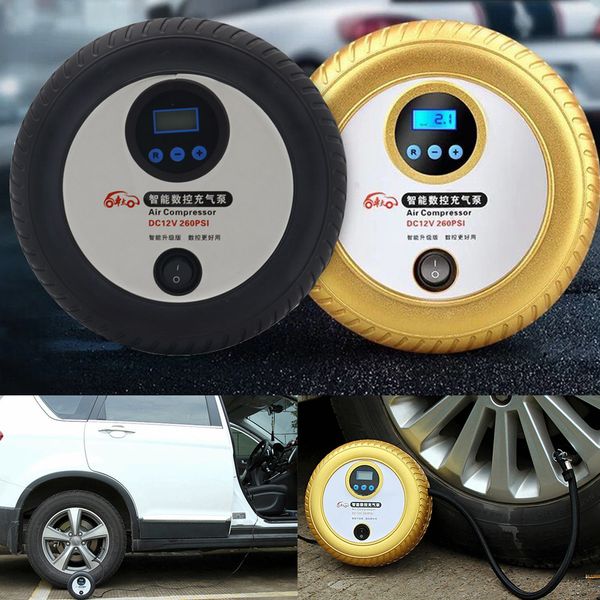 

portable 12v car auto electric air compressor tire inflator pump with 250cm power cord with cigarette lighter plug