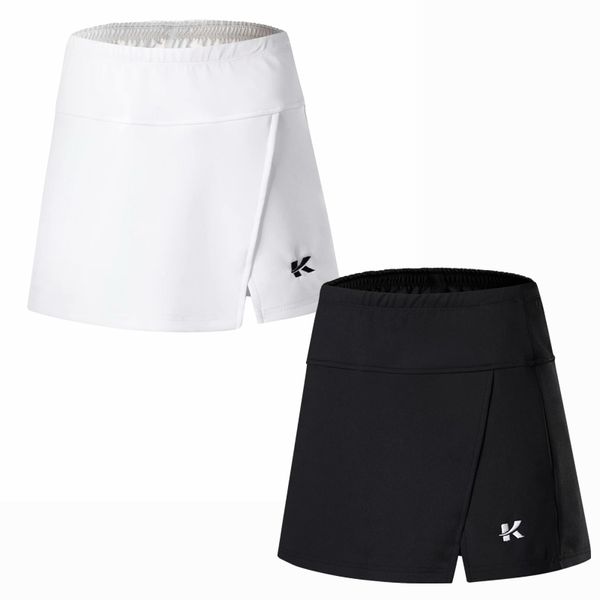 

women sports skirts 2 in 1 with shorts badminton skirt table tennis skorts breathable anti leakage yoga golf jogging skirts, Black;red