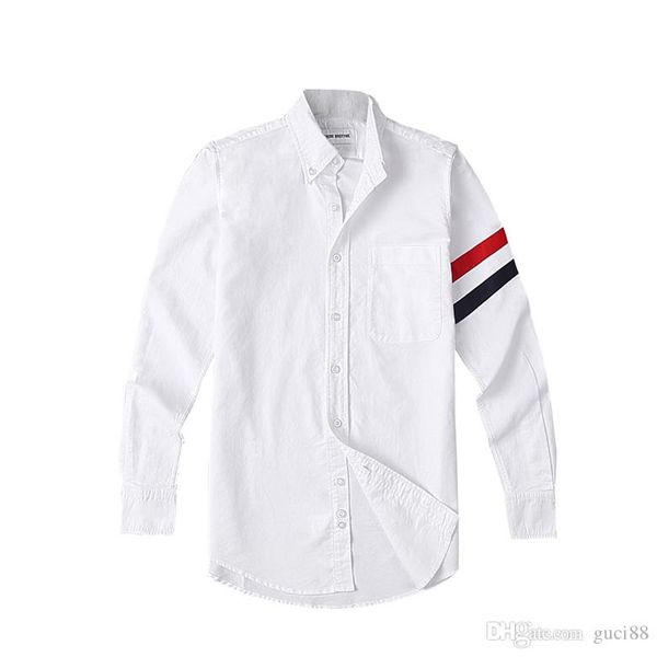 

новый мужской дизайнер тенниска tb классической двойного рукав tri color ribbon мода рубашка с длинными рукавами thom тенниска browne толсто, White;black