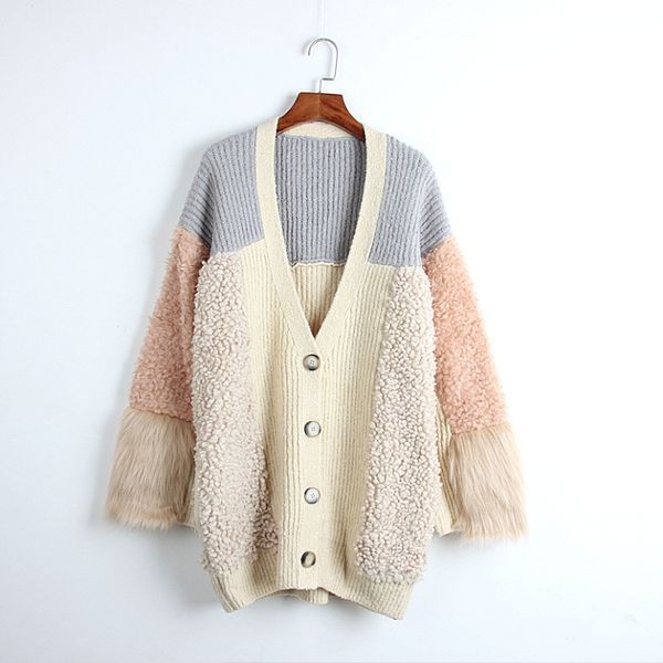 

small incense women's sweater women autumn winter 2018 new v lead long knitting cardigan long button loose vadim befree, White;black