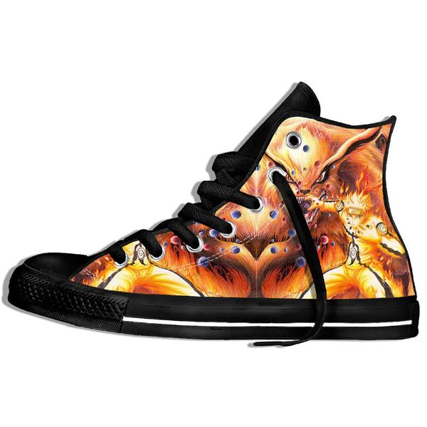 

2019 fashion men/women 3d cartoon naruto cosplay casual shoes, Black