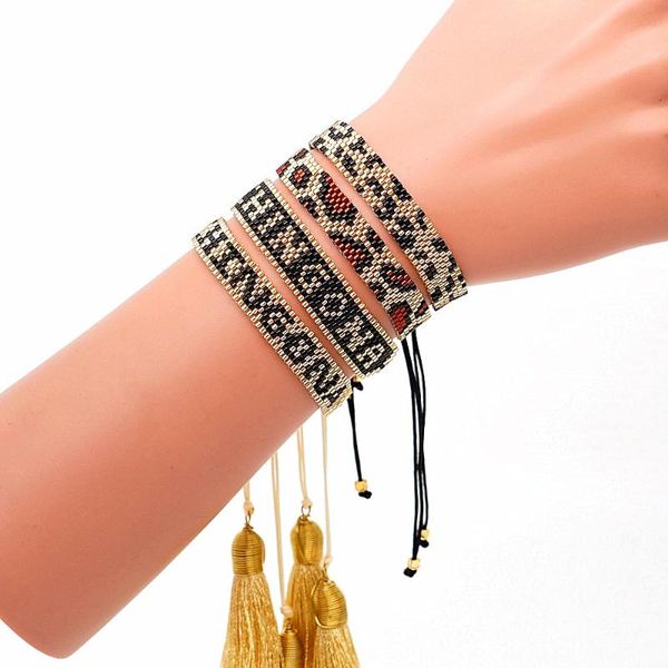 

2020 miyuki bracelet men pulseras mujer moda 2020 leopard armband letter bracelets women jewelry leopar pattern, Black