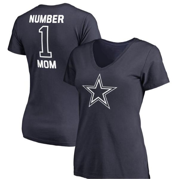 

Women's Dallas Mothers Day Cowboys Pro Line Royal #1 Mom V-Neck T-Shirt Gift For Mother Free Shipping
