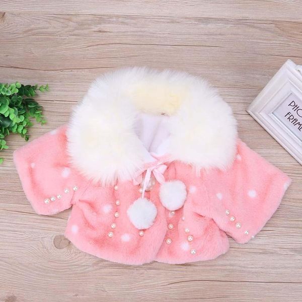 

winter baby girls faux fur pearl velvet 4/5 sleeves solid princess coat, Blue;gray