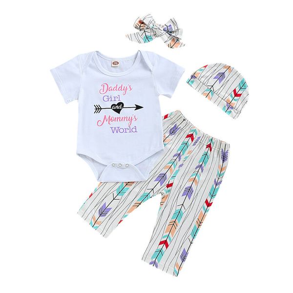 

newborn baby girls romper jumpsuit long pants cotton outfits clothes set us, White