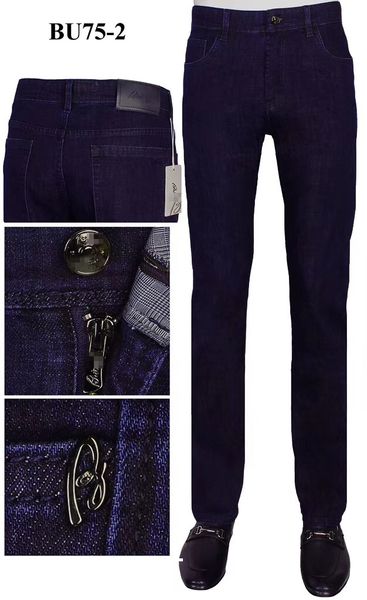 

billionaire jeans men 2020 winter new cotton cowhide fashion england thick embroidered zip comfortable ng, Blue