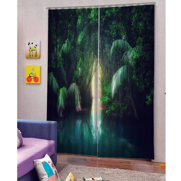 

forest 3d print blackout curtain drapes 3 size for optional,mildew resistant waterproof polyester