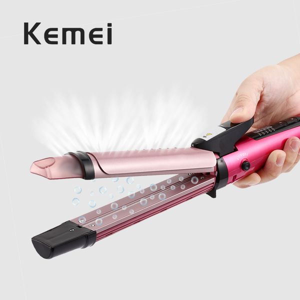 

professional hair curler 2 in 1 curling iron steam styling tools negative ion electric splint straightening perm blow dryer 40d
