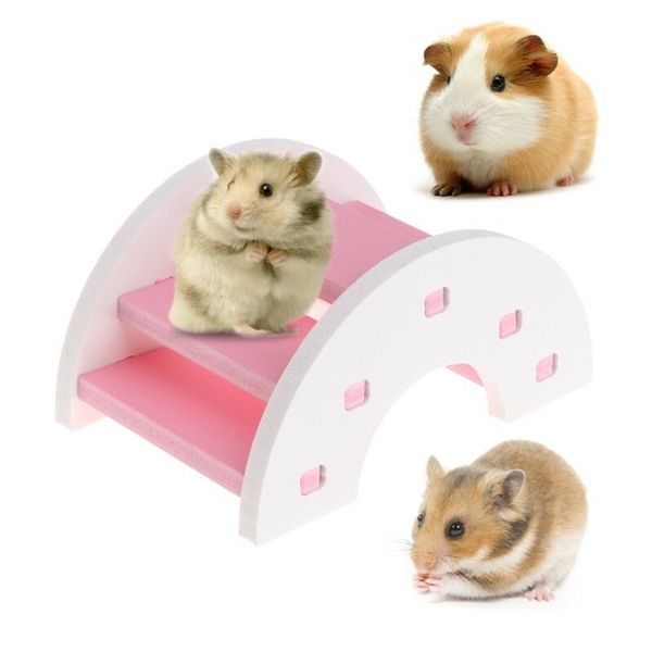 

1pc hamster funny toy bridge shape seesaw wooden pvc for small animal pets guinea pig squirrel
